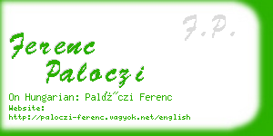 ferenc paloczi business card